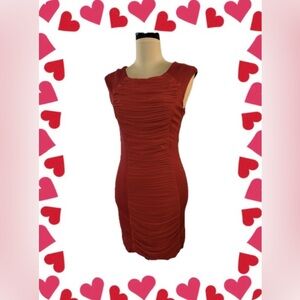 G by Guess Red Ruched Mini Dress